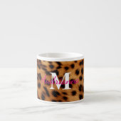 Leopard Animal Print Monogram Espressotasse (Vorderseite)