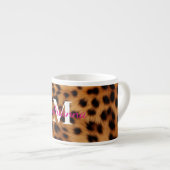Leopard Animal Print Monogram Espressotasse (Vorderseite Rechts)
