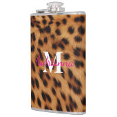 Leopard Animal Print Monogram Flachmann (Links)