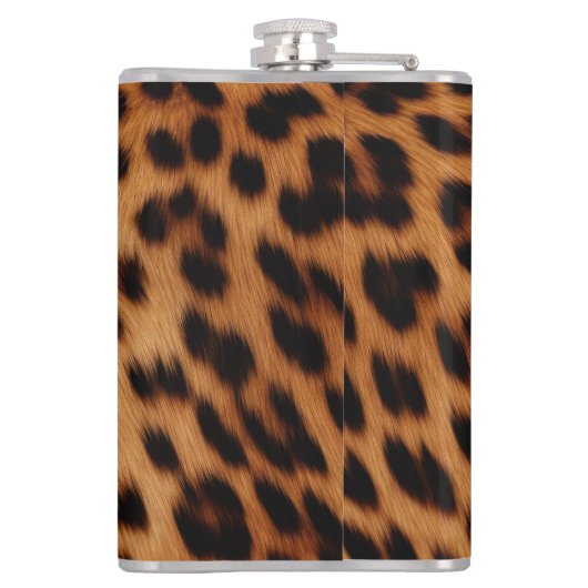 Leopard Animal Print Monogram Flachmann (Rückseite)