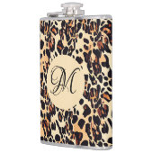 Leopard Animal Print Monogram Flask Flachmann (Links)