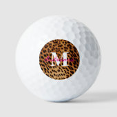 Leopard Animal Print Monogram Golfball (Vorderseite)