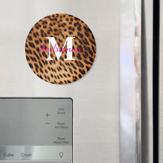 Leopard Animal Print Monogram Magnet (In Situ (Kühlschrank))