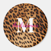Leopard Animal Print Monogram Magnet (Vorne)
