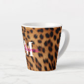 Leopard Animal Print Monogram Milchtasse (Rechte Ecke)