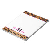 Leopard Animal Print Monogram Notizblock (Rotiert)