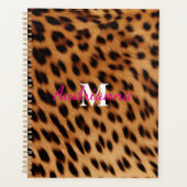 Leopard Animal Print Monogram Planer (Vorderseite)