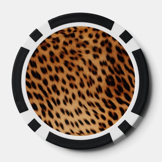 Leopard Animal Print Monogram Pokerchips (Rückseite)