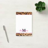 Leopard Animal Print Monogram Post-it Klebezettel (Büro)