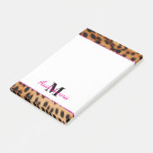 Leopard Animal Print Monogram Post-it Klebezettel (angewinkelt)