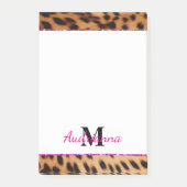 Leopard Animal Print Monogram Post-it Klebezettel (Vorderseite)