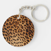 Leopard Animal Print Monogram Schlüsselanhänger (Rückseite)