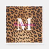 Leopard Animal Print Monogram Serviette (Vorderseite)