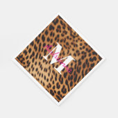 Leopard Animal Print Monogram Serviette (Ecke)