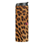 Leopard Animal Print Monogram Thermosbecher (Nach links gedreht)