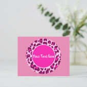 Leopard Animal Print Muster Circle Fashion Pink Postkarte (Stehend Vorderseite)