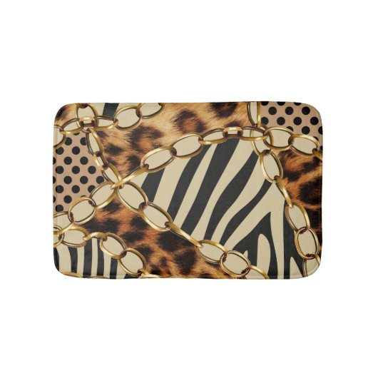 Leopard Animal Print Nahtloses Muster Badematte (Vorderseite)