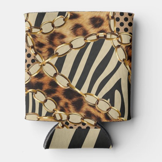 Leopard Animal Print Nahtloses Muster Dosenkühler (Vorderseite)