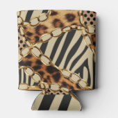 Leopard Animal Print Nahtloses Muster Dosenkühler (Rückseite)