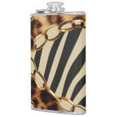 Leopard Animal Print Nahtloses Muster Flachmann (Links)