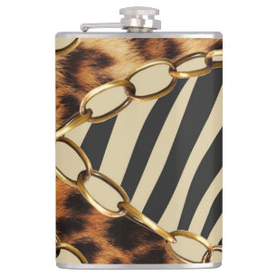 Leopard Animal Print Nahtloses Muster Flachmann