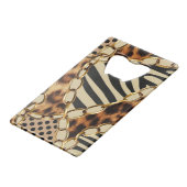 Leopard Animal Print Nahtloses Muster Geldbeutel Flaschenöffner (Rückseite Schrägansicht)