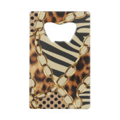 Leopard Animal Print Nahtloses Muster Geldbeutel Flaschenöffner (Rückseite)
