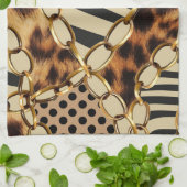 Leopard Animal Print Nahtloses Muster Geschirrtuch (Gefaltet)