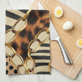 Leopard Animal Print Nahtloses Muster Geschirrtuch (Viertel Falte)