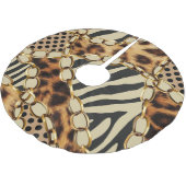 Leopard Animal Print Nahtloses Muster Polyester Weihnachtsbaumdecke (Schrägansicht)