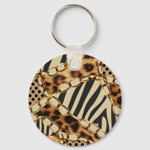 Leopard Animal Print Nahtloses Muster Schlüsselanhänger