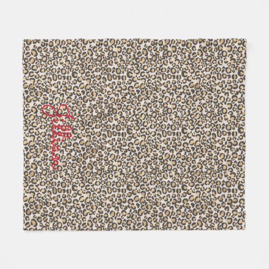 Leopard Animal Print Nuetrals Chic Trendy Deco Fleecedecke (Vorderseite (Horizontal))