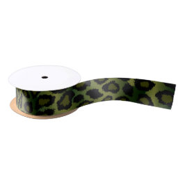 Leopard Animal Print | Olive Green Satinband
