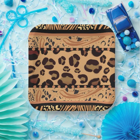Leopard Animal Print Pappteller (Party)