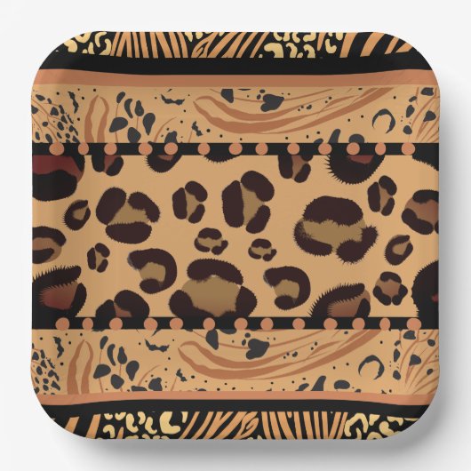 Leopard Animal Print Pappteller (Vorderseite)