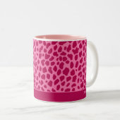 Leopard Animal Print Retro Pink y2k Ästhetische Be Zweifarbige Tasse (VorderseiteRechts)