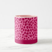Leopard Animal Print Retro Pink y2k Ästhetische Be Zweifarbige Tasse (Mittel)