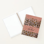 Leopard Animal Print Rose Gold Pink Glitzer Tropfe Notizblock (Innenseite)