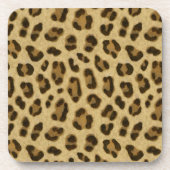 Leopard Animal Print Skin Muster Getränkeuntersetzer (Vorderseite)