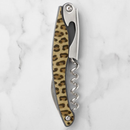 Leopard Animal Print Skin Muster Kellnermesser (Rückseite)
