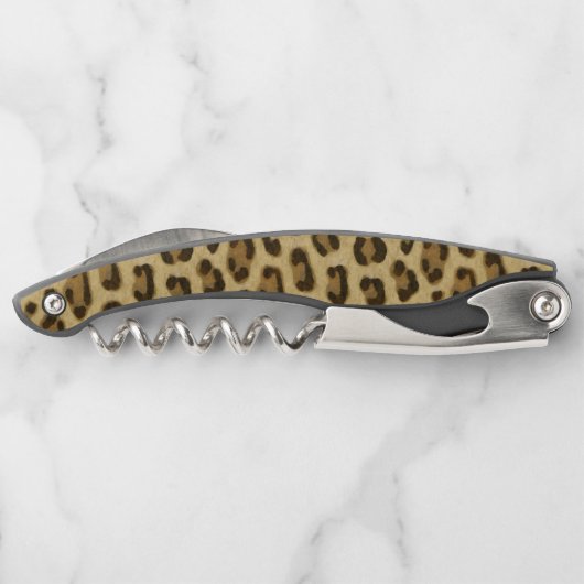 Leopard Animal Print Skin Muster Kellnermesser (Rückseite)