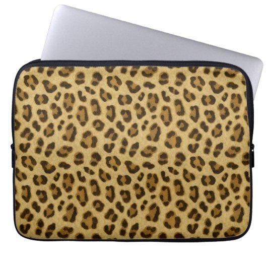 Leopard Animal Print Skin Muster Laptopschutzhülle (Vorderseite)