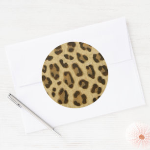 Leopard Animal Print Skin Muster Runder Aufkleber