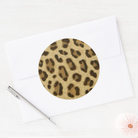 Leopard Animal Print Skin Muster Runder Aufkleber (Umschlag)