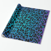Leopard Animal Print Stilvoll Lila Ombre Geschenkpapier (Ungerollt)