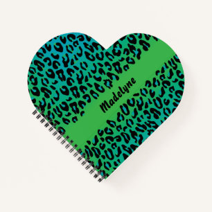 Leopard Animal Print Stilvolle, türkisfarbene Beze Notizblock