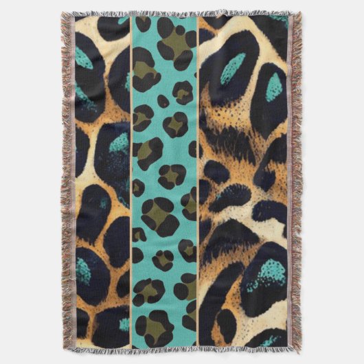 LEOPARD Animal Print - Throw Blanket Decke (Vorderseite Vertikal)