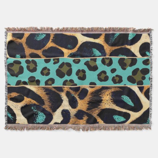 LEOPARD Animal Print - Throw Blanket Decke (Vorderseite)
