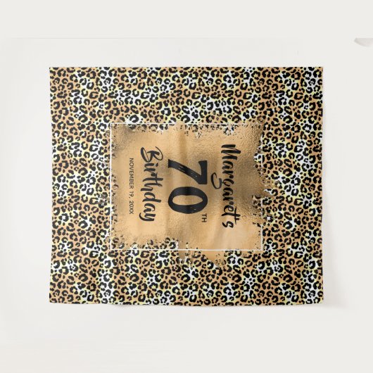 Leopard Animal Print Wandteppich (Vorderseite (Horizontal))