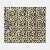 Leopard Animal Print With Black Faux Foil And Name Fleecedecke (Vorderseite (Horizontal))